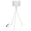 vidaXL Candeeiro de ch&atilde;o com suporte branco 139 cm