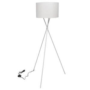 vidaXL Candeeiro de ch&atilde;o com suporte branco 139 cm