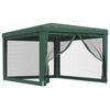 vidaXL Tenda p/ festas c/ 4 paredes laterais em rede 3x4 m PEAD verde