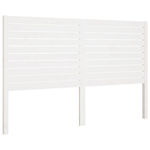 vidaXL Cabeceira de cama 126x4x100 cm pinho maci&ccedil;o branco