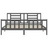 vidaXL Estrutura de cama com cabeceira 200x200 cm madeira maciça cinza