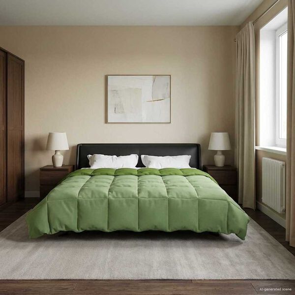 vidaXL Edredom de Ver&atilde;o Simples Verde 220 x 260 cm Microfibra