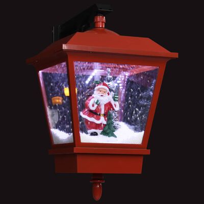vidaXL Candeeiro de parede luzes LED e Pai Natal 40x27x45 cm vermelho