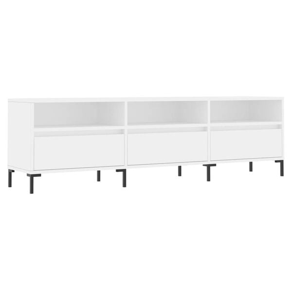 vidaXL Móvel de TV 150x30x44,5 cm derivados de madeira branco
