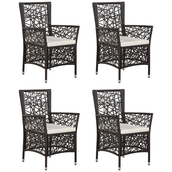 vidaXL 5 pcs conjunto de jantar para jardim castanho