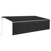 vidaXL Toldo autom&aacute;tico com estore/LED/sensor de vento 5x3 m antracite
