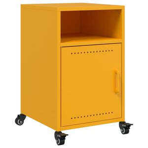 vidaXL Mesa de cabeceira 36x39x59 cm aço amarelo mostarda