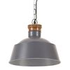 vidaXL Candeeiro suspenso industrial 32 cm E27 cinzento