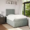 vidaXL Cama boxspring com colchão 120x190 cm veludo cinzento-claro