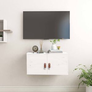 vidaXL Arm&aacute;rio de parede 60x30x30 cm madeira de pinho maci&ccedil;a branco