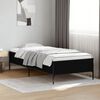vidaXL Estrutura de cama 75x190 cm derivados de madeira e metal preto