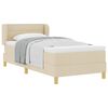 vidaXL Cama Box com colch&atilde;o com cabeceira Creme 80 x 200 cm tecido