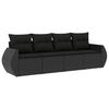 vidaXL 4 pcs conjunto de sof&aacute;s para jardim c/ almofad&otilde;es vime PE preto