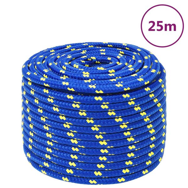 vidaXL Corda de barco 14 mm 25 m polipropileno azul