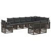 vidaXL Conjunto de Sof&aacute; de Jardim 10 unid. Cinzento vime PE
