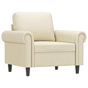 vidaXL Poltrona 60 cm couro artificial creme