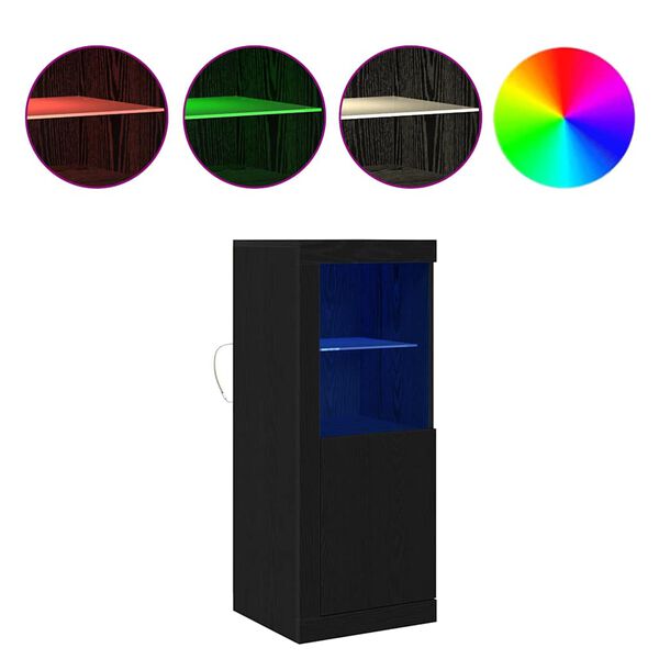 vidaXL Aparador LED Preto 41 x 37 x 100 cm Madeira processada