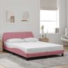 vidaXL Estrutura de cama com cabeceira Dover 120x200 cm veludo rosa