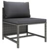 vidaXL 8 pcs conjunto lounge de jardim c/ almofad&otilde;es vime PE cinzento