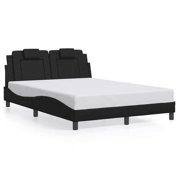 vidaXL Estrutura de cama Viana sem colch&atilde;o 140x200 cm couro artificial preto