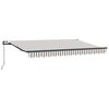vidaXL Toldo retr&aacute;til Cinza Claro e Branco 500 &times; 350 cm