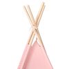 vidaXL Tenda teepee infantil c/ saco 120x120x150 cm pele p&ecirc;ssego rosa