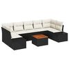 vidaXL Conjunto de Sof&aacute; de Jardim 8 unid. Preto vime PE