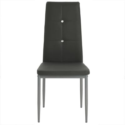 vidaXL Cadeiras de jantar 4 pcs couro artificial cinzento