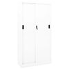 vidaXL Arm&aacute;rio escrit&oacute;rio c/ porta deslizante 90x40x180 cm a&ccedil;o branco