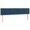 vidaXL Cabeceira de cama c/ luzes LED veludo 200x7x78/88cm azul-escuro