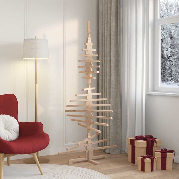 vidaXL &Aacute;rvore de Natal decorativa 180 cm madeira de pinho maci&ccedil;a