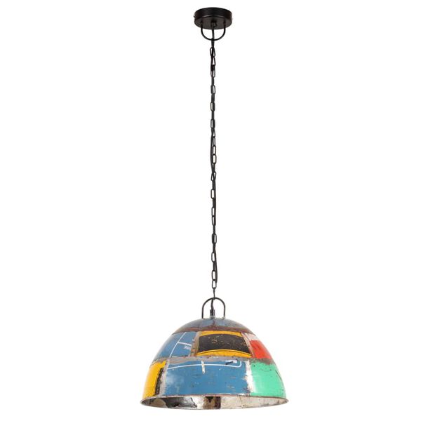 vidaXL Candeeiro suspenso vintage indust. redondo 25W 41cm E27 multicor