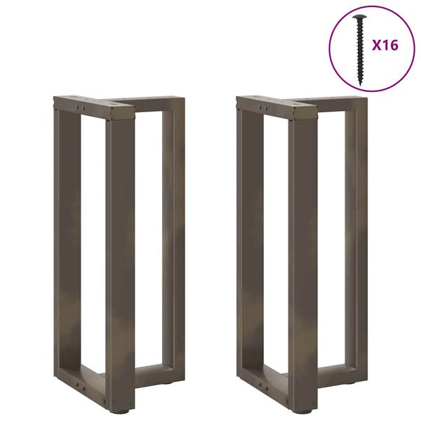 vidaXL P&eacute;s de mesa de bar em forma de T, 2 pe&ccedil;as, preto, 40x35x(90-91) cm, a&ccedil;o