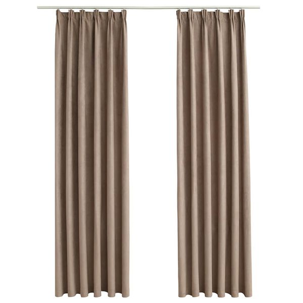 vidaXL Cortinas blackout c/ganchos 2pcs 140x225cm cinzento-acastanhado
