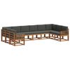 vidaXL Conjunto de Sof&aacute;s para Exterior 10 unid. Natural e Antracite