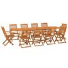 vidaXL 11 pcs conjunto de jantar para jardim 280x90x75cm ac&aacute;cia maci&ccedil;a