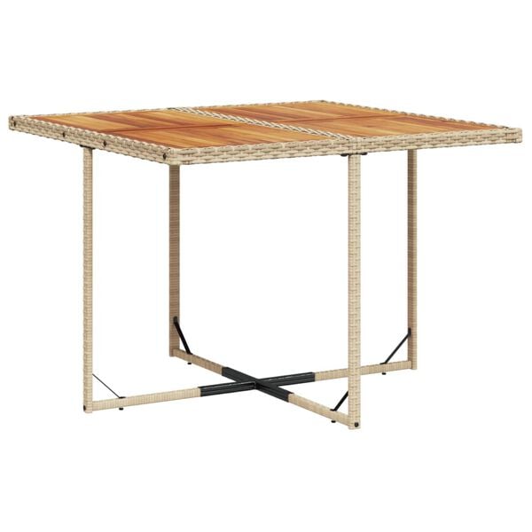 vidaXL 9 pcs conjunto de jantar p/ jardim com almofad&otilde;es vime PE bege