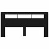 vidaXL Cabeceira LED Carvalho Preto 200 x 18,5 x 103,5 cm