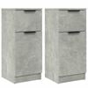 vidaXL Aparadores 2 pcs 30x30x70 cm madeira processada cinza cimento
