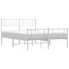 vidaXL Estrutura de cama com cabeceira e p&eacute;s 140x190 cm metal branco