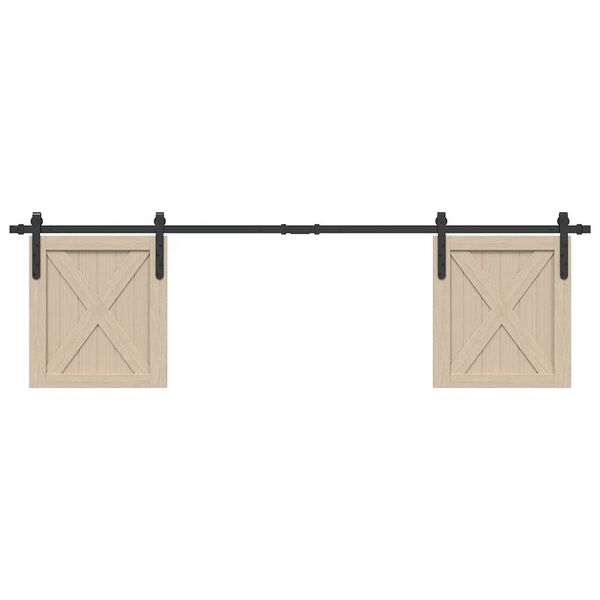 vidaXL Kit p/ porta de arm&aacute;rio deslizante 183 cm a&ccedil;o carbono