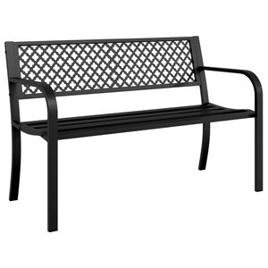 vidaXL Banco de jardim 119 cm a&ccedil;o preto