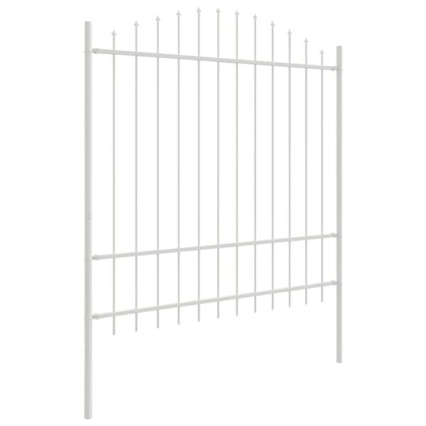 vidaXL Cerca para Jardim 5 pcs Branco 170 x 215 cm Aço revestido a pó
