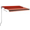 vidaXL Toldo autom&aacute;tico independente 300x250 cm laranja e castanho