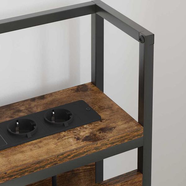 vidaXL Cabeceira de armazenamento com cabeceira Carvalho fumado 120 cm