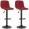 vidaXL Bancos de bar 2 pcs veludo vermelho tinto
