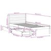 vidaXL Cama sem colch&atilde;o 75x190 cm madeira de pinho maci&ccedil;a