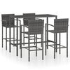 vidaXL 5 pcs conjunto de bar para jardim vime PE cinzento