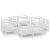 vidaXL 8 pcs conjunto lounge de jardim pinho maci&ccedil;o branco