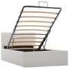 vidaXL Cama hidr&aacute;ulica c/ arruma&ccedil;&atilde;o 90x200cm couro artificial branco
